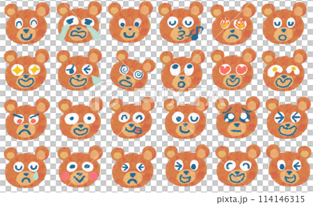 くまの表情イラスト集 114146315