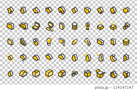 Isometric Icon Set 2 (Yellow) R Isometric Icon Set 2 (Yellow) R 114147147