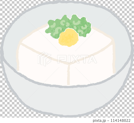 手繪碗中的冷豆腐插圖 114148022