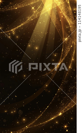 輝くゴールドの光　AI画像 114148195