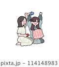 ゲームをする女の子 114148983