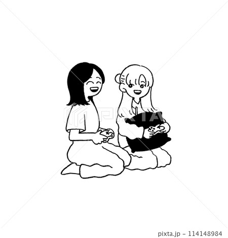ゲームをする女の子 114148984