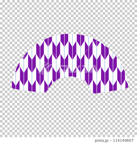 矢絣模様の扇型モチーフイラスト 矢絣模様の扇型モチーフイラスト 114149607