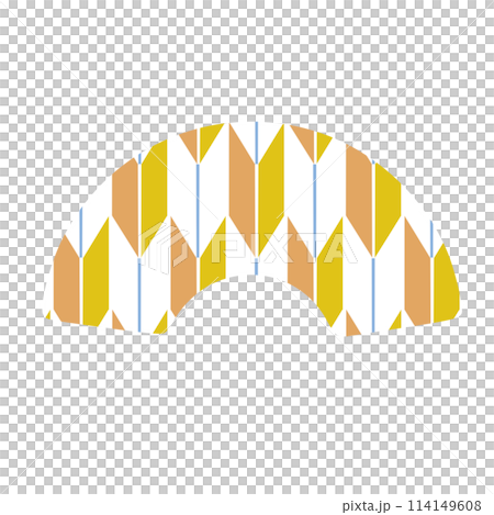 矢絣模様の扇型モチーフイラスト 114149608