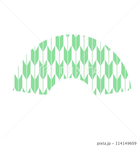 矢絣模様の扇型モチーフイラスト 矢絣模様の扇型モチーフイラスト 114149609