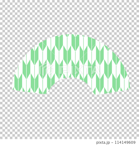 矢絣模様の扇型モチーフイラスト 矢絣模様の扇型モチーフイラスト 114149609