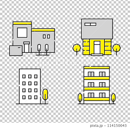 Building, apartment, house icon set 114150043