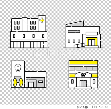 病院セット アイコン イラスト 病院セット アイコン イラスト 114150048