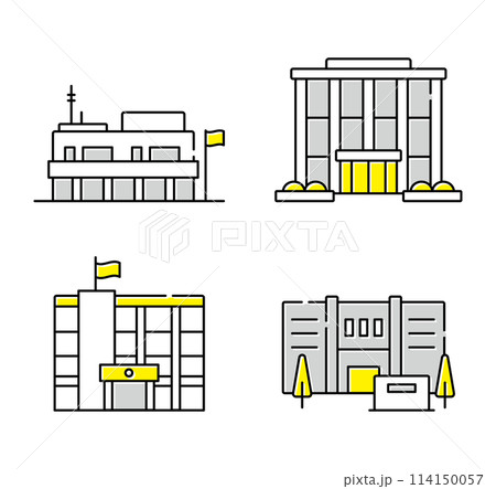 行政 市役所 役場 裁判所 アイコン セット 行政 市役所 役場 裁判所 アイコン セット 114150057