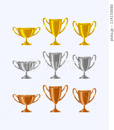 Gold silver bronze trophy cup realistic,1st, 2nd, 3rd place, first place second third, award winner winning prize symbol sign icon Gold silver bronze trophy cup realistic,1st, 2nd, 3rd place, first place second third, award winner winning prize symbol sign icon 114150080