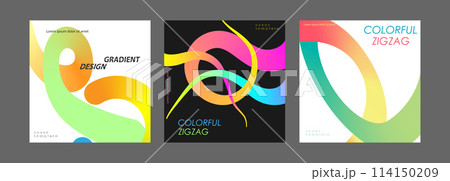 Gradient smooth lines. Minimalistic colorful template for banners, posters and covers. An idea for a corporate creative style in social networks, advertising, marketing and creative inspiration 114150209