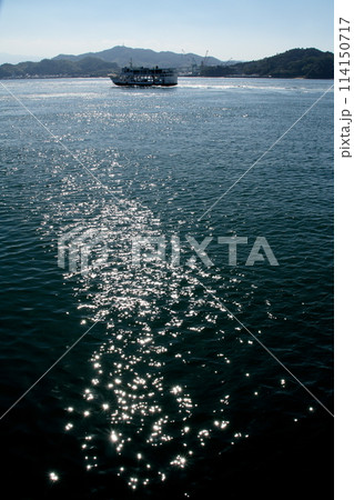 来島海峡を航行する島通いのフェリー 114150717