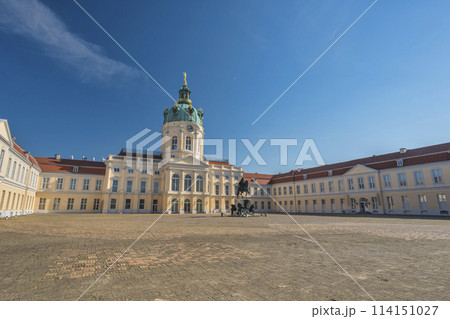 Berlin, Germany, front side at Charlottenburg Palace (Schloss) the Baroque summer palace with garden 114151027