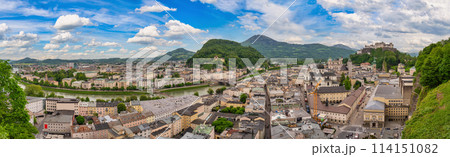 Salzburg Austria, panorama city skyline of Salzburg city and Fortress Hohensalzburg Salzburg Austria, panorama city skyline of Salzburg city and Fortress Hohensalzburg 114151082