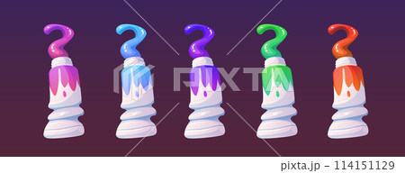 Paint tube color pallet. Cartoon acrylic pigment 114151129