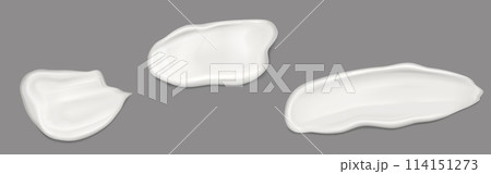 Cream swatches set isolated on background 114151273