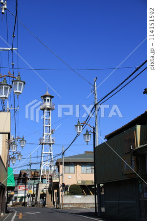 火の見櫓の建つ常総市水海道町の風景 火の見櫓の建つ常総市水海道町の風景 114151592