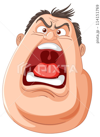 Angry Man Yelling Cartoon Illustration Angry Man Yelling Cartoon Illustration 114151769