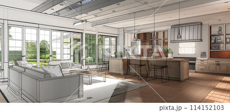Demolishing a wall to create an open floor plan in home renovation 114152103