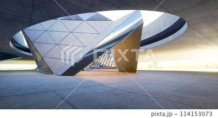 Futuristic architecture of a modern building 114153073