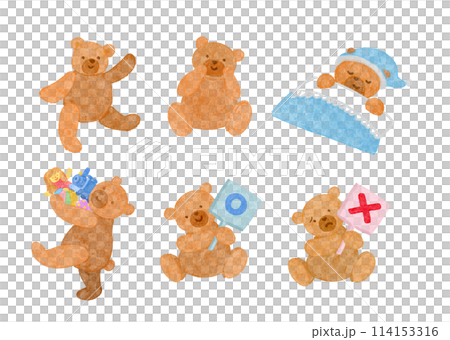 保育園・幼稚園で使える かわいいくまのイラストセット 114153316