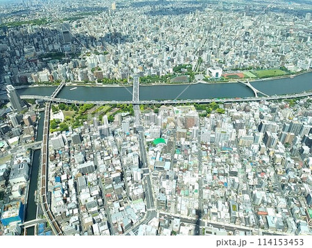 東京スカイツリーからの景色 隅田川 東京スカイツリーからの景色 隅田川 114153453