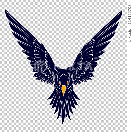 Illustration of flying angry devil red eye bird on transparent background 114153708