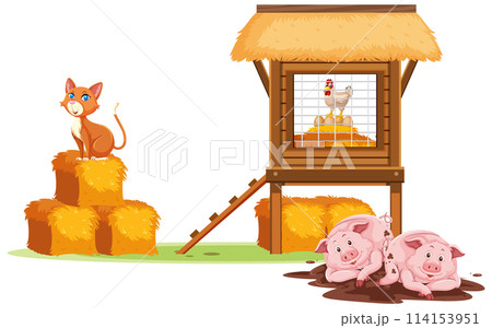 Farm Animals Enjoying the Outdoors 114153951