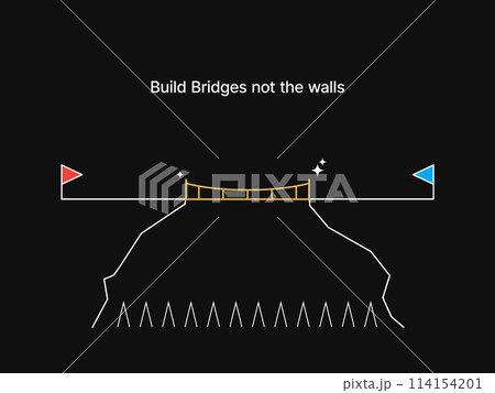 Simple Motivation graphic on dark background. Build the bridge not wall 114154201