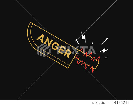 A knife with spiky handle. Isolated Vector Illustration A knife with spiky handle. Isolated Vector Illustration 114154212