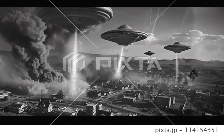 街を襲うUFO 114154351