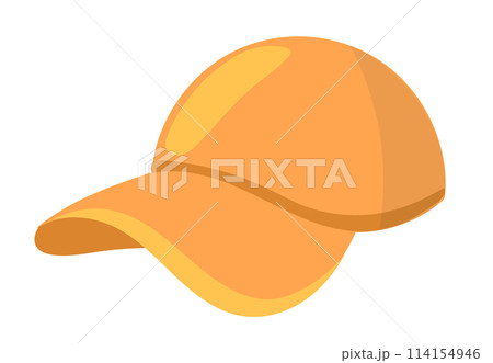 Summer baseball cap in flat design. Casual sport head accessory model. Vector illustration isolated. 114154946