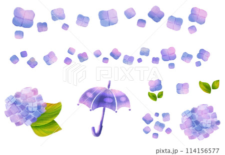 木漏れ日が当たる紫陽花　パーツセット 114156577