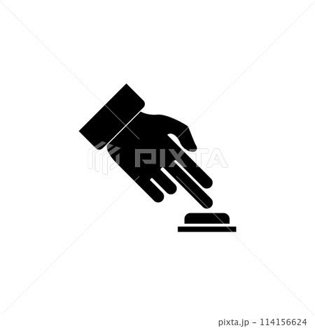 Hand Push Alarm Button Flat Vector Icon 114156624