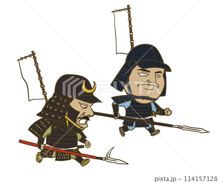 イラスト:日本の戦国時代の武士 イラスト:日本の戦国時代の武士 114157128