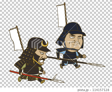 イラスト:日本の戦国時代の武士 イラスト:日本の戦国時代の武士 114157128