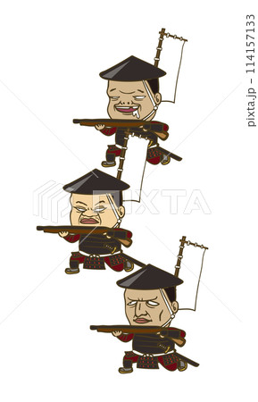 イラスト:日本の戦国時代の鉄砲隊 イラスト:日本の戦国時代の鉄砲隊 114157133
