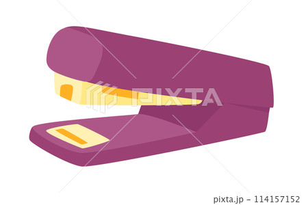 Stapler in flat design. Stationery tool for office paperwork or education. Vector illustration isolated. 114157152
