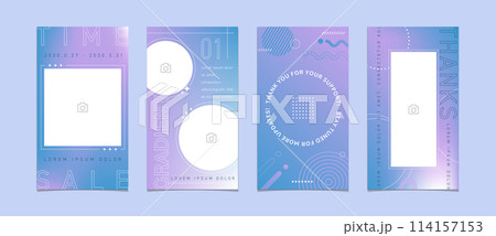 SNS,ソーシャルメディアの投稿用デザインセット 縦 グラデーション / インスタグラム SNS,ソーシャルメディアの投稿用デザインセット 縦 グラデーション / インスタグラム 114157153