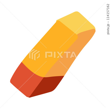 Rubber eraser in flat design. Stationery tool for correction pen mistakes. Vector illustration isolated. Rubber eraser in flat design. Stationery tool for correction pen mistakes. Vector illustration isolated. 114157162