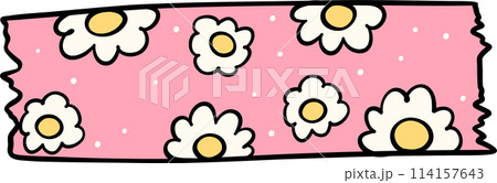 Retro groovy school supplies tape back to school  doodle drawing 114157643