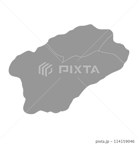 Santo Antao island map with administrative division, Cape Verde. Vector illustration. 114159046
