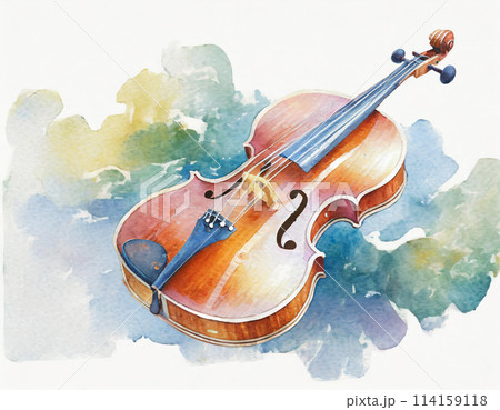 チェロ水彩画イラストのイラスト素材 [114159118] - PIXTA