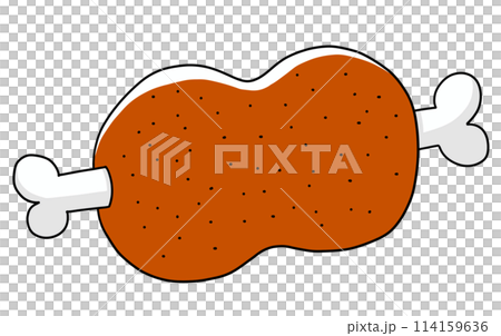 Loose and simple bone-in meat, solid color Loose and simple bone-in meat, solid color 114159636