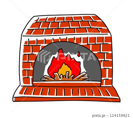 ゆるめシンプル暖炉　ベタ塗り 114159921