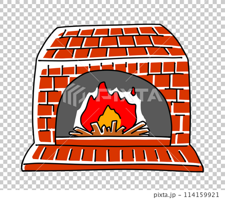 ゆるめシンプル暖炉　ベタ塗り 114159921