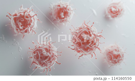 Corona virus background. 3d illustration. AI-generated item	 114160550
