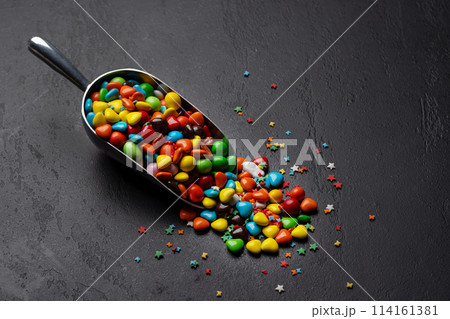 Various colorful candies scoop 114161381