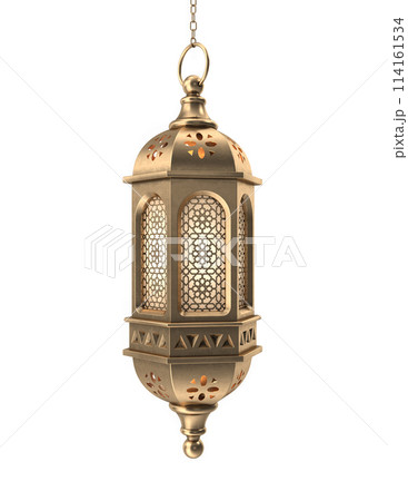 Ramadan Kareem Moroccan brass lantern lamp on white background Ramadan Kareem Moroccan brass lantern lamp on white background 114161534