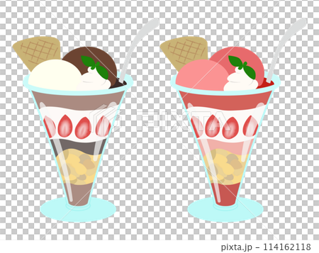Chocolate and strawberry parfait set (no main lines) 114162118